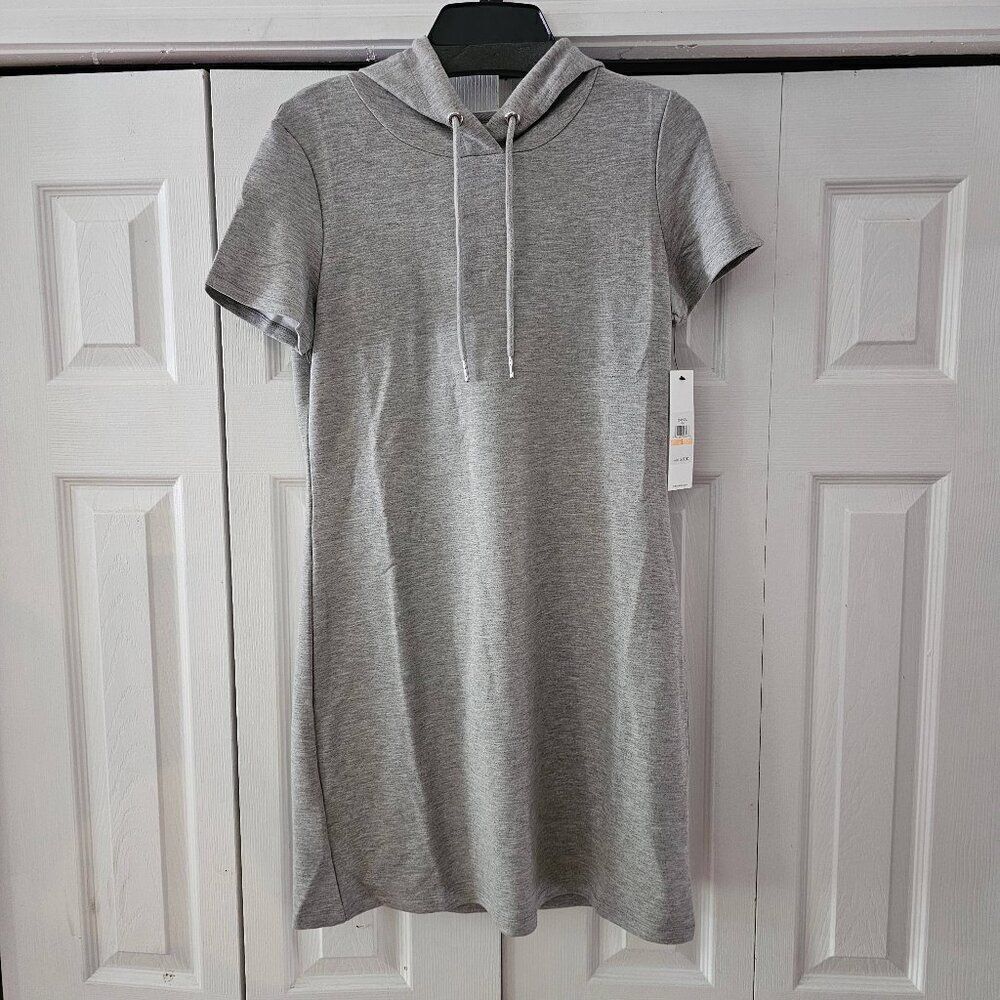 Calvin Klein Gray Short Sleeves Logo T-Shirt Mini Dress Size Small - Picture 1 of 8